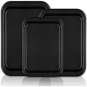 Baking Sheet Tray Set, 3 Pack Cookie Sheet Pan for Oven, Nonstick Bakeware Sets